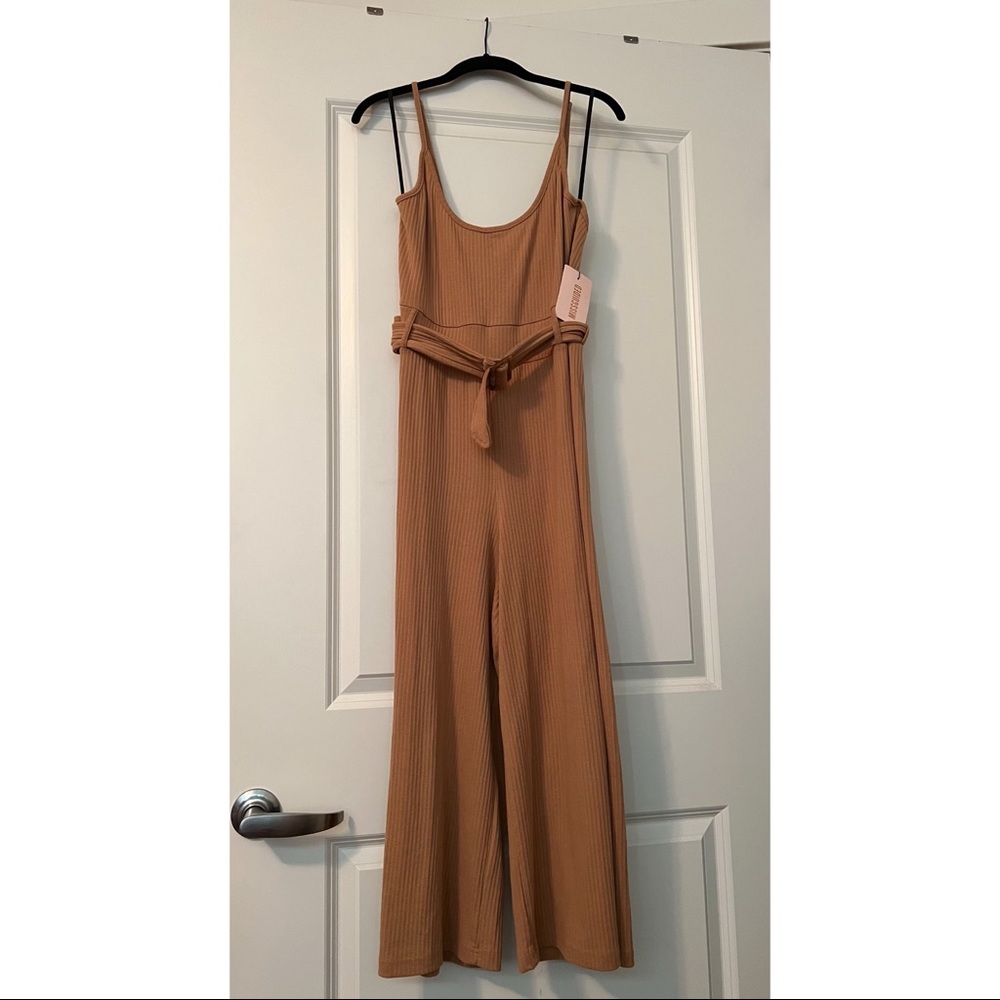 Missguided Rib Belted Culotte Jumpsuit